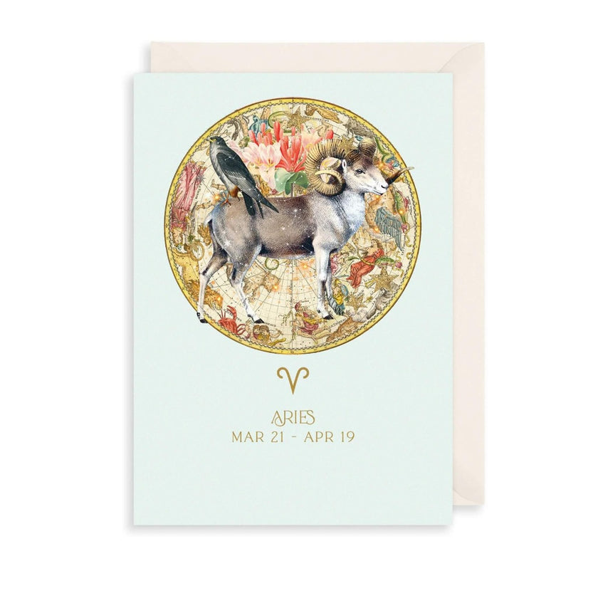 Zodiac Aries Birthday Card