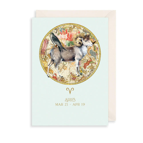 Zodiac Aries Birthday Card