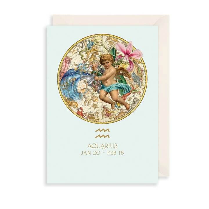 Zodiac Aquarius Birthday Card