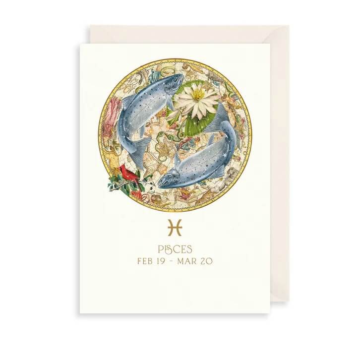 Zodiac Pisces Birthday Card
