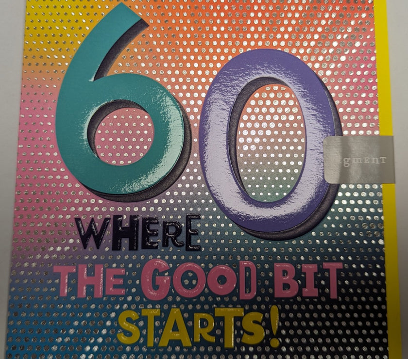 Bold Bright Coloured 60th Birthday Card