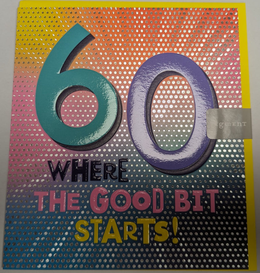 Bold Bright Coloured 60th Birthday Card