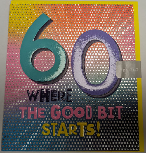 Bold Bright Coloured 60th Birthday Card