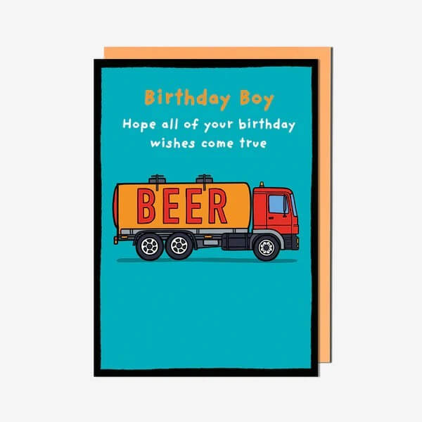Beer Lorry Birthday Card