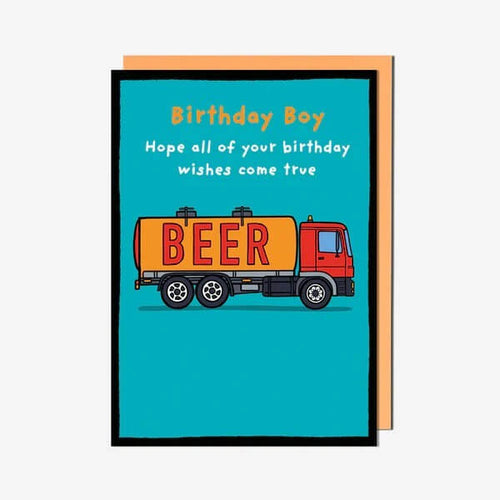 Beer Lorry Birthday Card