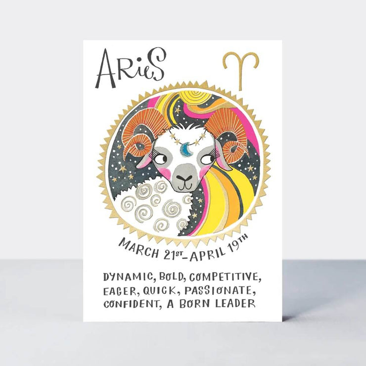 Zodiac Aries Birthday Card