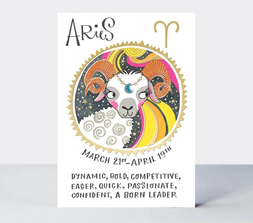 Zodiac Aries Birthday Card