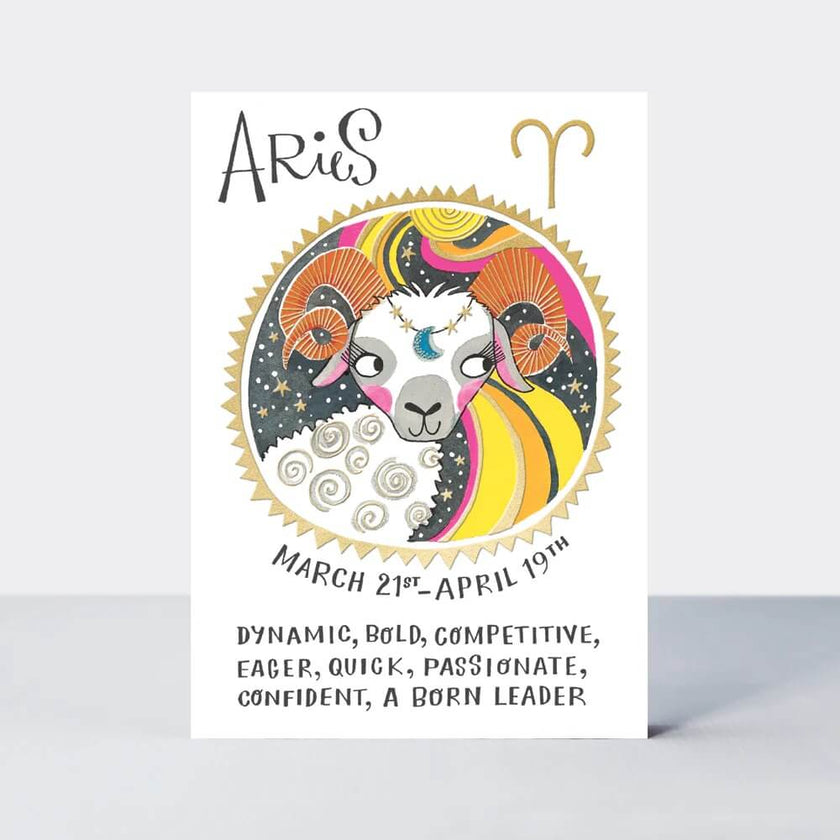 Zodiac Aries Birthday Card