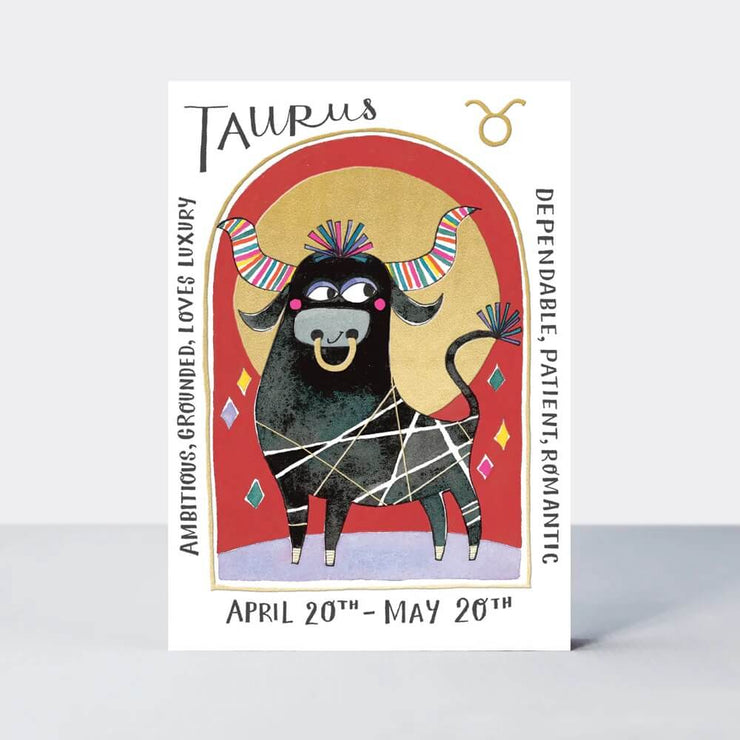 Zodiac Taurus Birthday Card