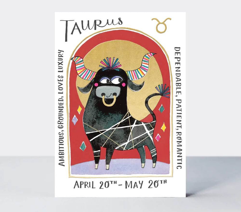 Zodiac Taurus Birthday Card
