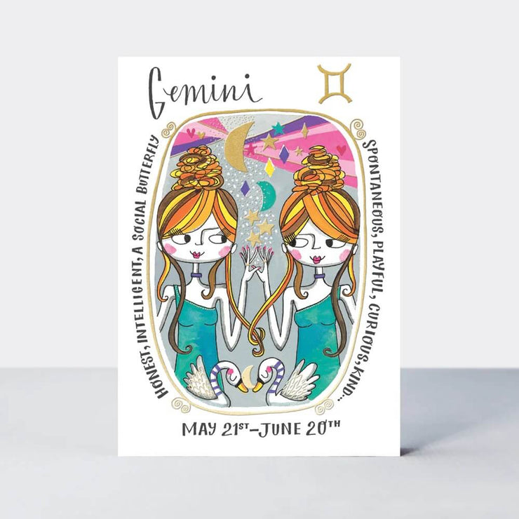 Zodiac Gemini Birthday Card