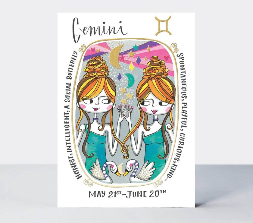 Zodiac Gemini Birthday Card