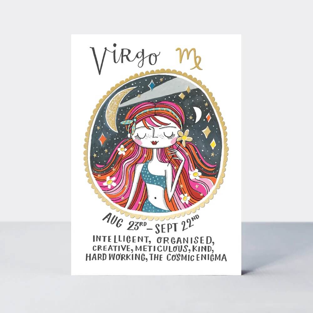 Zodiac Virgo Birthday Card