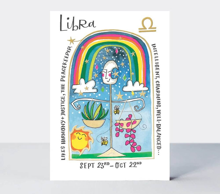 Zodiac Libra Birthday Card