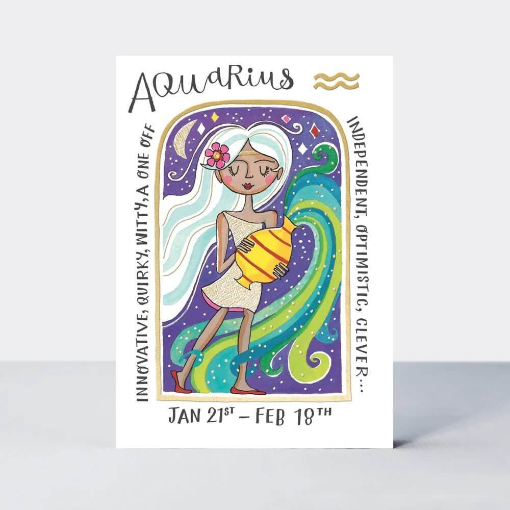 Zodiac Aquarius Birthday Card - House of Cards