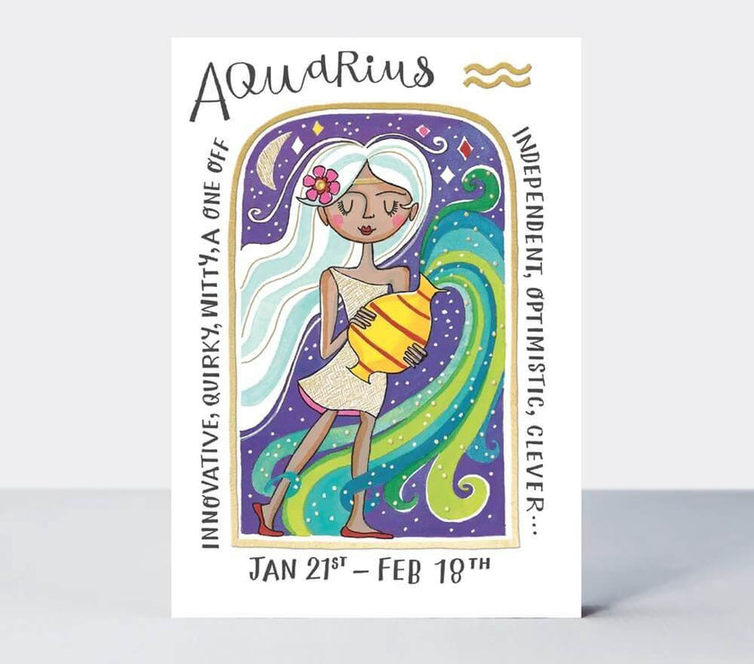Zodiac Aquarius Birthday Card - House of Cards