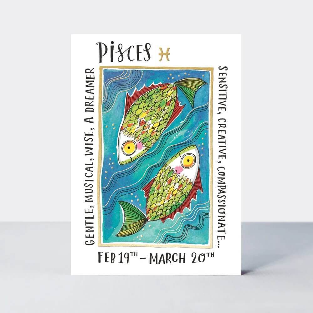 Zodiac Pisces Birthday Card - House of Cards