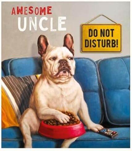 Bulldog Uncle Birthday Card - House of Cards