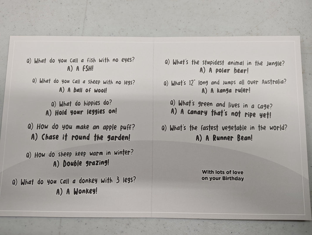 Grandson Jokes Birthday Card