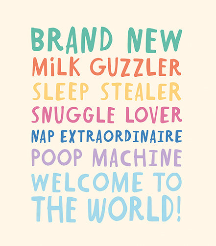 Brand New Milk Guzzler Greeting Card